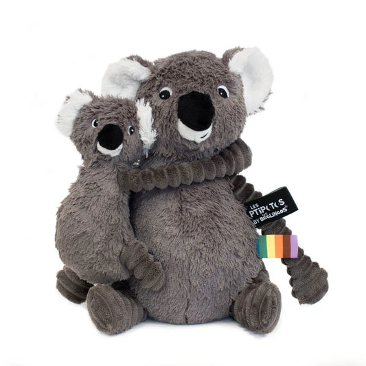 Trankilou koala maman bébé gris