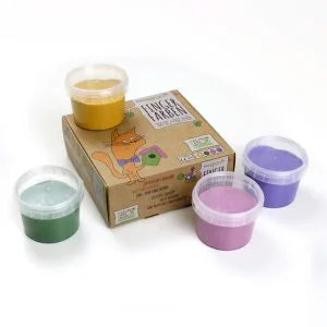 4 pots de peinture doigts - coffret Luka