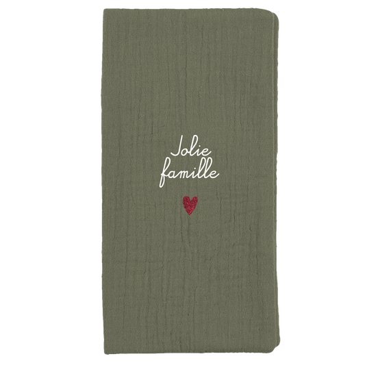 Livret de famille gaze vert olive